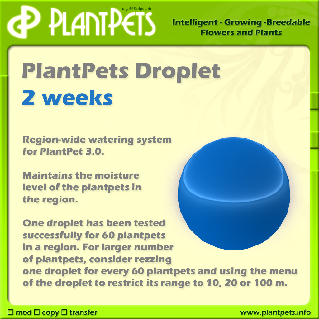PlantPets regionwide watering droplet poster